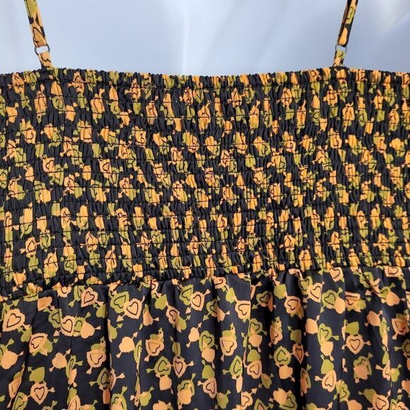 URBAN OUTFITTERS Mariah hearts print lace‎ up midi slip dress L - Picture 5 of 13